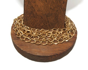 Bracciale vintage Gold Tone 8 Inch 5 Strand Link con fermaglio artiglio di aragosta.