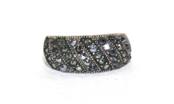 Vintage Sterling Silver and Marcasite Size 6 1/2 … - image 2