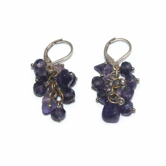Vintage Silver Tone with Amethyst and Purple Glas… - image 2
