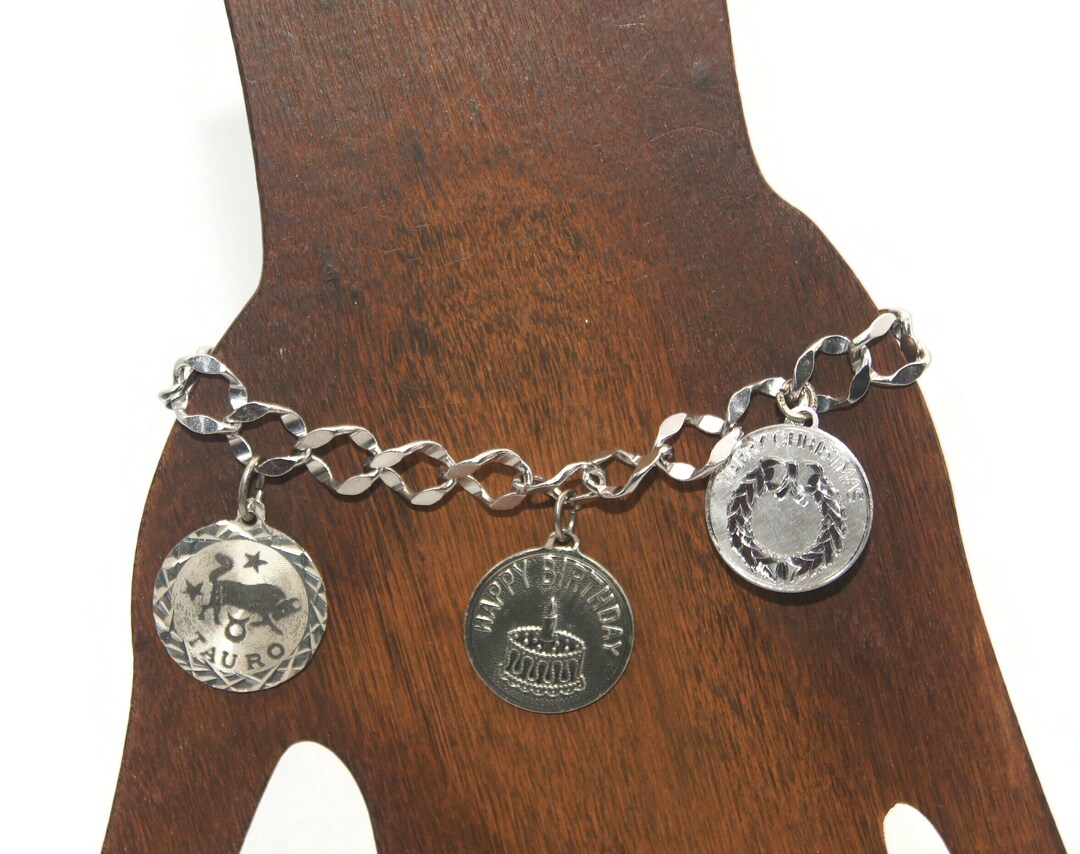 Breloque Argent 925 Vintage Taureau Gravé – Charme Taureau Pour Bracelet Ou Collier Pandora Style