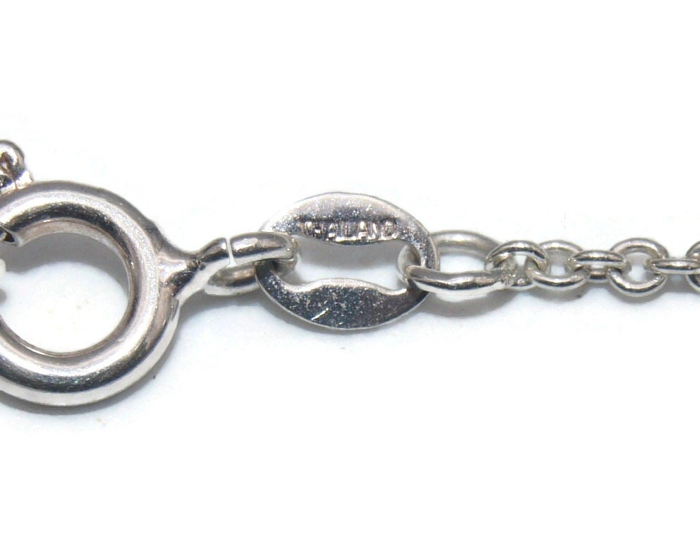 Vintage Sterling Silver and CZ Stationary Beaded 16 Inch