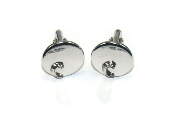Swank Hallmark. Vintage Swank Abalone and Silver Tone Round Cuff Links