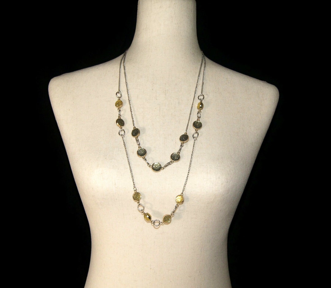 NY Collection Vintage Silver Tone 2-strand Bauble Link