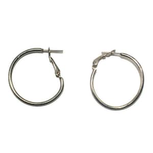 Vintage Silver Tone Hoop Earrings with Lever Backs for Pierced Ears.