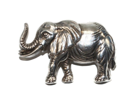 Vintage Detailed Sterling Silver Elephant Brooch … - image 5