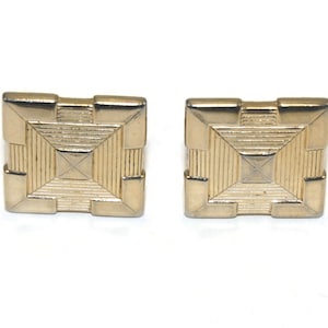 Vintage Anson Gold Tone Square Cuff Links. Anson Hallmark.