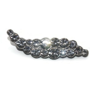 Vintage Silber Ton und klare Strass Wave Bar Brosche. Mid Century Brosche.