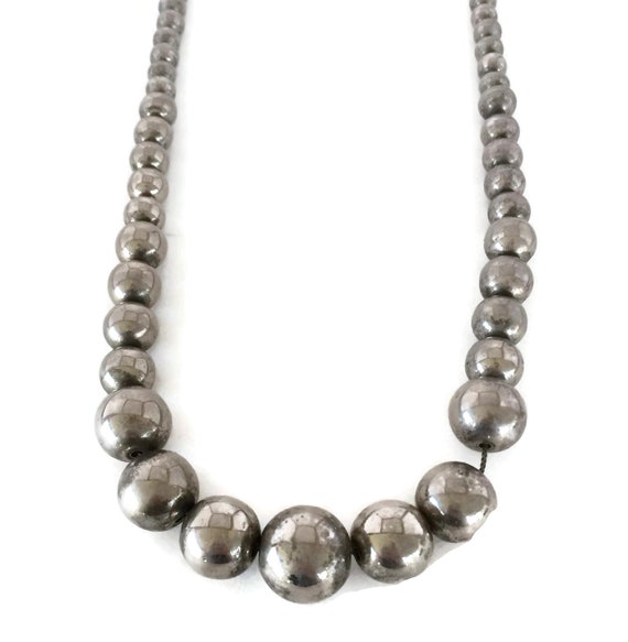 Vintage Graduated Metal Bead Necklace. Late 1950'… - image 4