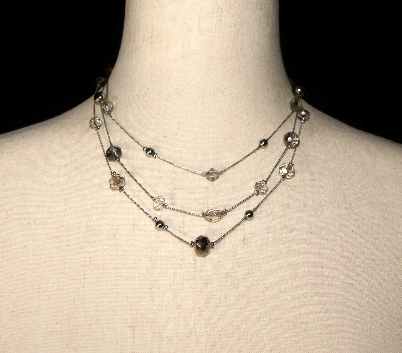 Vintage the Limited Silver Tone With Clear, Silver and Gray