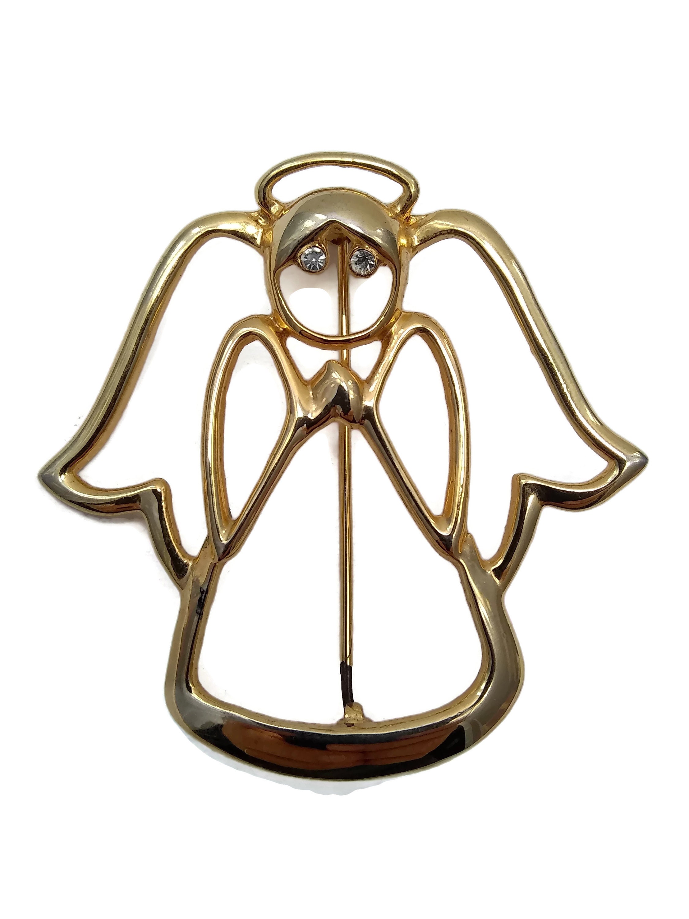 ☆aoi Vintage AAI (accessory Assoc.) Gold Tone Guardian Angel