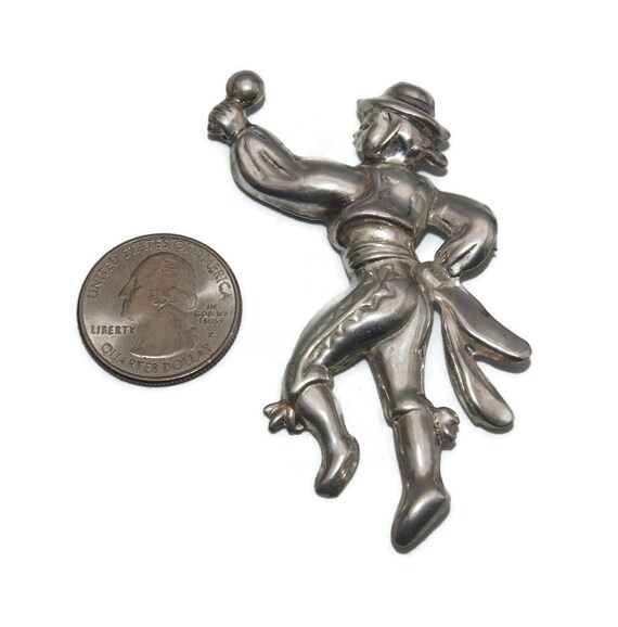 Vintage Sterling Silver Mariachi Dancer Brooch. M… - image 3
