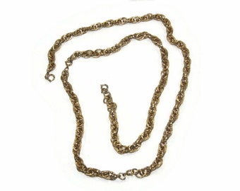 Vintage Gold Tone 15 Inch et 18 Inch Link Colliers et 7 1/2 Inch Bracelet Joint avec Spring Ring Clasps.