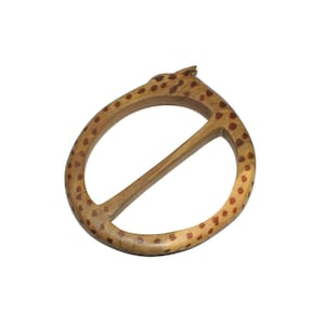 Hand Carved Vintage African Stained Wooden Giraffe Scarf Slide.