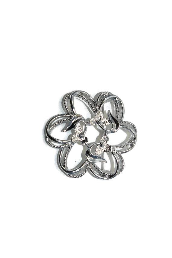 Sarah Coventry Vintage Silver Tone Floral Wreath … - image 1