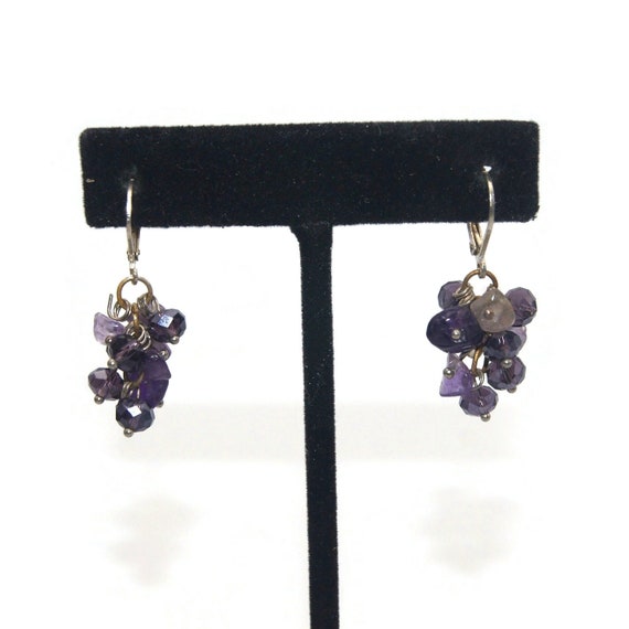 Vintage Silver Tone with Amethyst and Purple Glas… - image 1