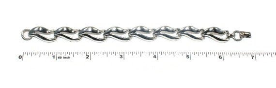 Vintage Coro Silver Tone 7 Inch Link Bracelet wit… - image 5