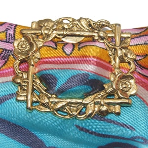 Vintage Gold Tone Floral Dress Clip.