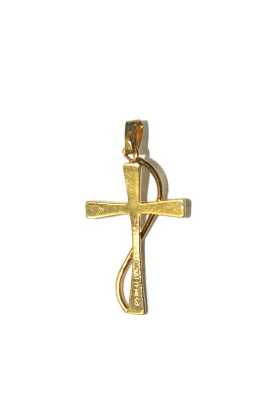 Vintage Lind 14K Gold Electroplated Cross Pendant… - image 3