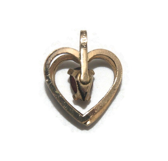 Vintage 14KGF PPC Princess Pride Garnet Heart Pen… - image 5