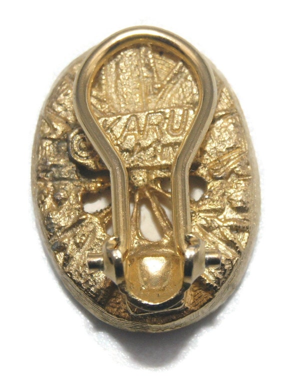 Vintage KARU Arke Inc Gold Tone Oval Photo of a W… - image 9