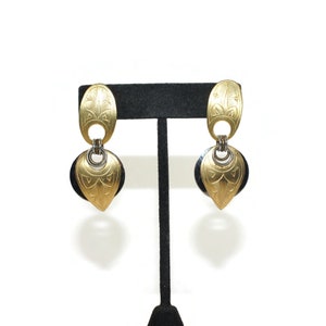 Vintage Gold and Silver Tone Dangle Earrings with Post Backs for Pierced Ears.
