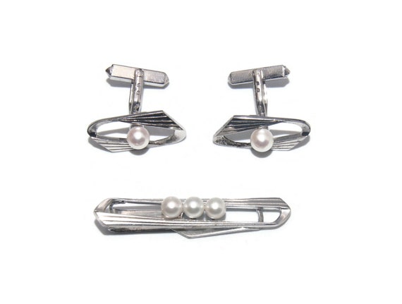 Vintage Mikimoto Sterling Silver and Akoya Pearls… - image 1