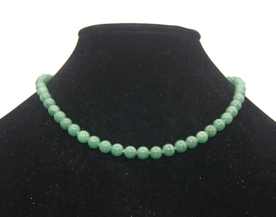 Vintage Green Aventurine 18 inch Beaded Necklace … - image 3