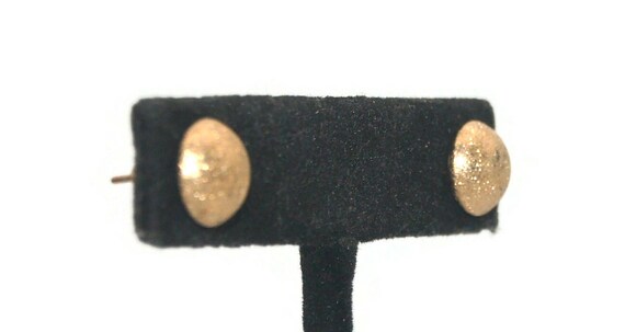 2 Pairs of Small Vintage Textured Gold Tone Stud … - image 4