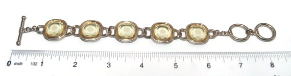 Vintage Gold Tone and Faceted Yellow Resin 7 to 8… - image 6