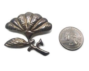 Belle Broche Ancienne En Forme De Rose En Argent Sterling 925, Pièce Vintage Du Mexique