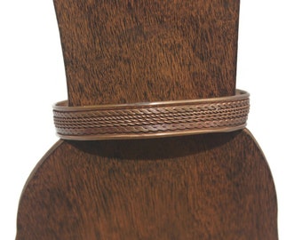 Vintage Copper 7 Inch Open Cuff Bracelet.