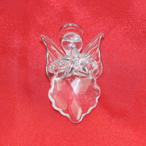 Vintage Kristall Engel halten Stern mit Silber Ton Halo Brosche.