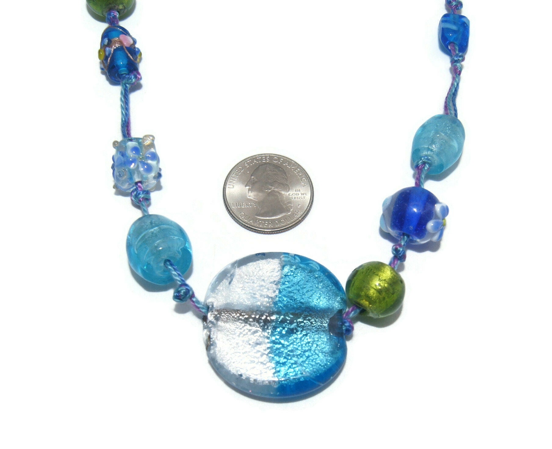 Antica Murrina Collana In Vetro Di Murano - Lunga 91 Cm, Multicolor, Unisex, Stile Vintage