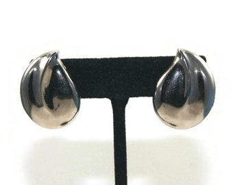 Vintage Silver Tone Stud Earrings with Post Backs for Pierced Ears.