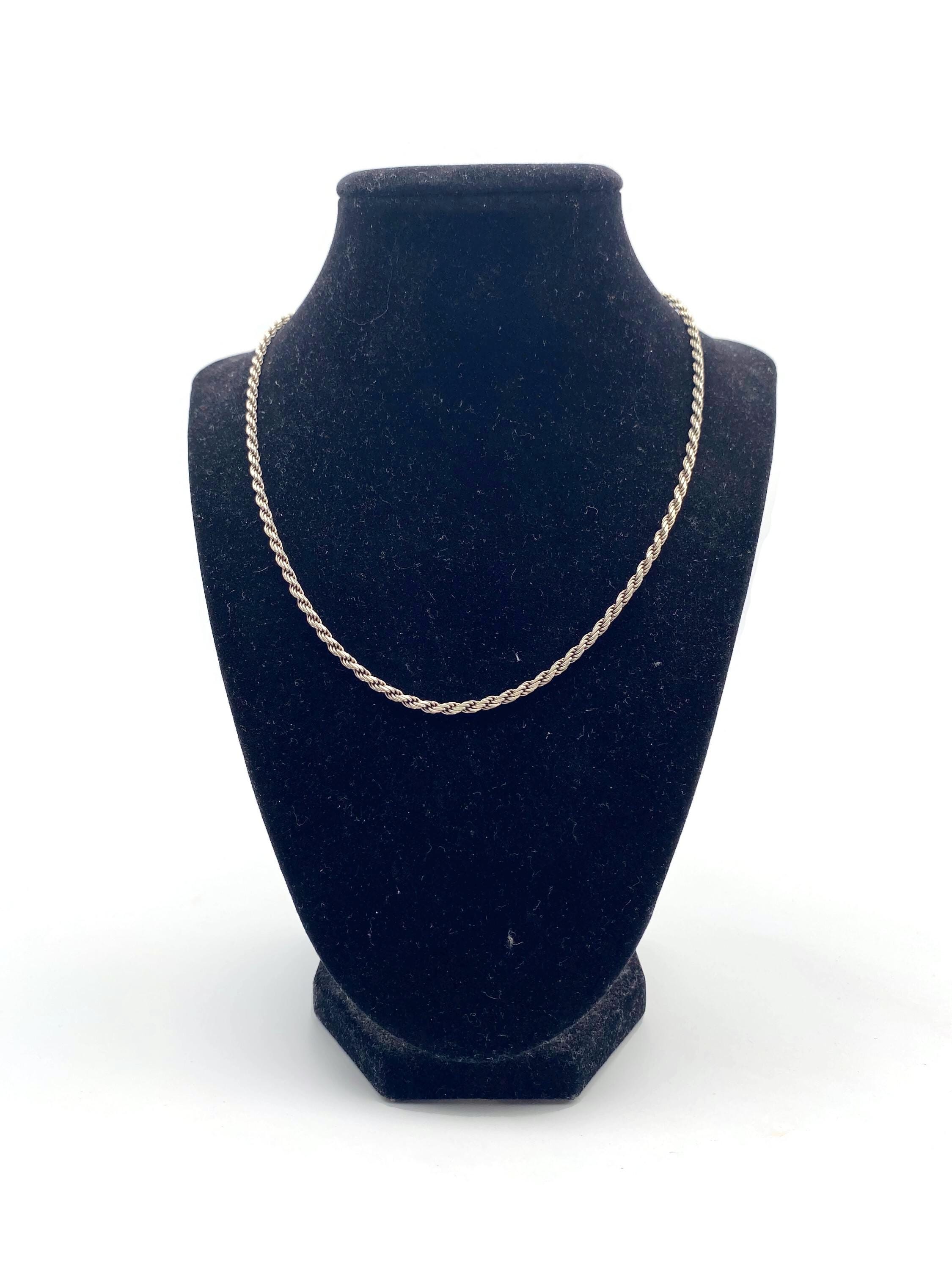Vintage QGI Sterling Silver Twisted Rope Chain With Lobster Claw