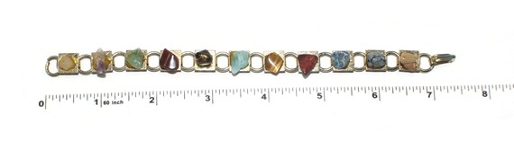Details about   Vintage Blanca Gold Tone Multi Color Square Rhinestone Chain Link Bracelet 7.25" 