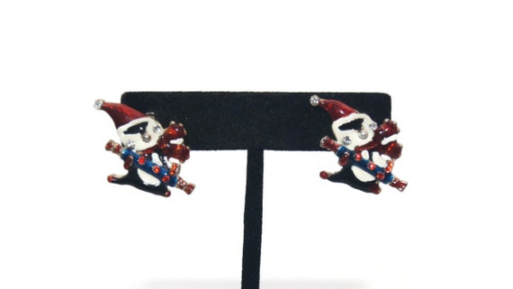 LONYOO Orecchini Pinguino Natale per Donna Ragazze Regali Gioielli Pendenti Cappello Rosso Babbo Natale Sciarpa Charms Decorazioni (Natale
