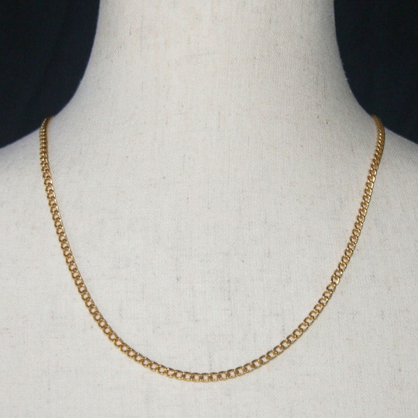 Vintage D'Orlan Gold Tone 20 Inch Chain with Spring Ring Clasp. D'Orlan Hallmark.