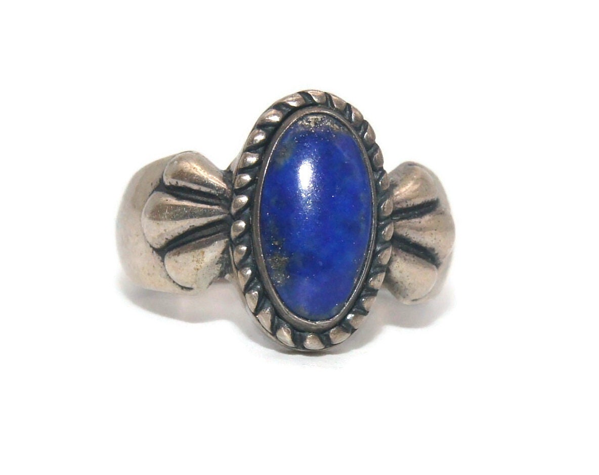 Buy Vintage Sterling Silver and Blue Lapis Lazuli Carolyn