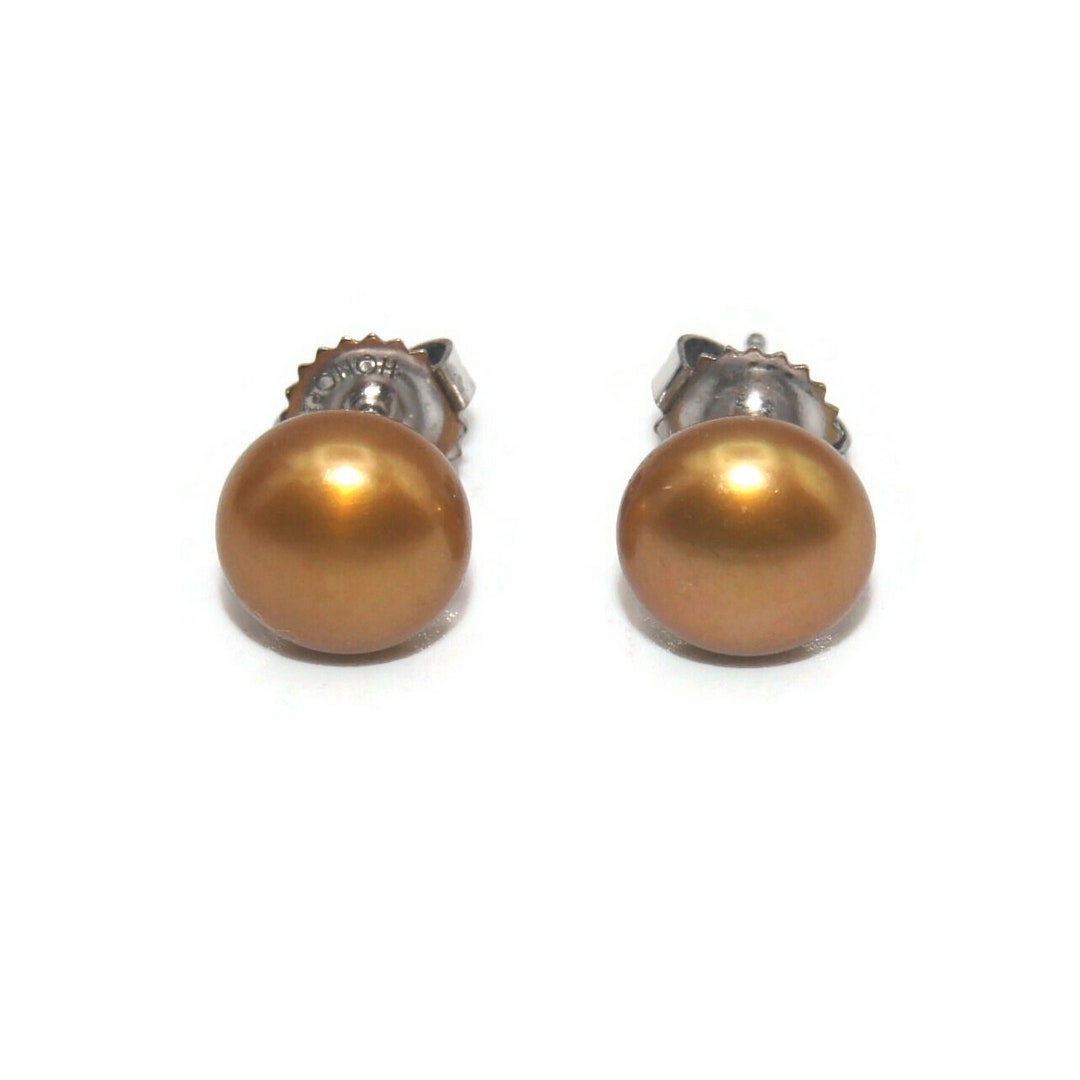 Vintage Honora Sterling Silver And Gold Cultured Pearl Stud Earrings vintage-honora-sterling-silver-and-gold-cultured-pearl-stud-earrings