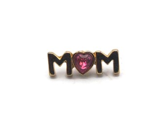 Vintage OSC Gold Tone and Pink Stone Lapel Pin, Pin Back Brooch, MOM Brooch, OSC Hallmark, Mother's Day Gift, Gift for Her.