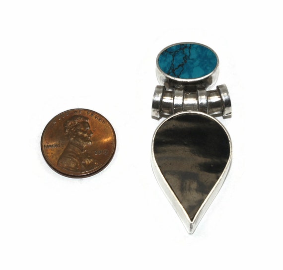 Vintage Mexico 950 Sterling Silver, Turquoise and… - image 3