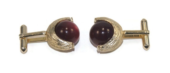 Vintage Gold Tone and Exchangeable Deep Red, Blue… - image 3