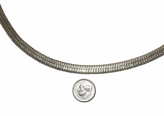 Vintage Napier Silver Tone 20 Inch Herringbone Chain Necklace With
