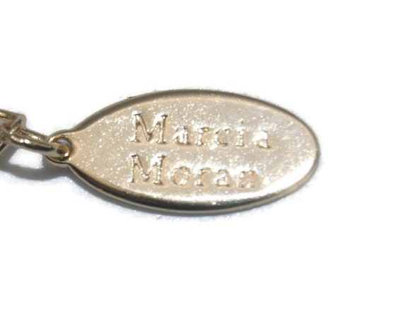 Vintage Marcia Moran Gold Tone and Faux Lapis 15 Inch Bib Necklace With Lobster Claw Clasp. Marcia Moran Hallmark Tag. Etsy