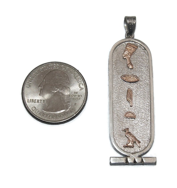 Vintage Sterling Silver 2 Sided "TERESA" Egyptian… - image 5