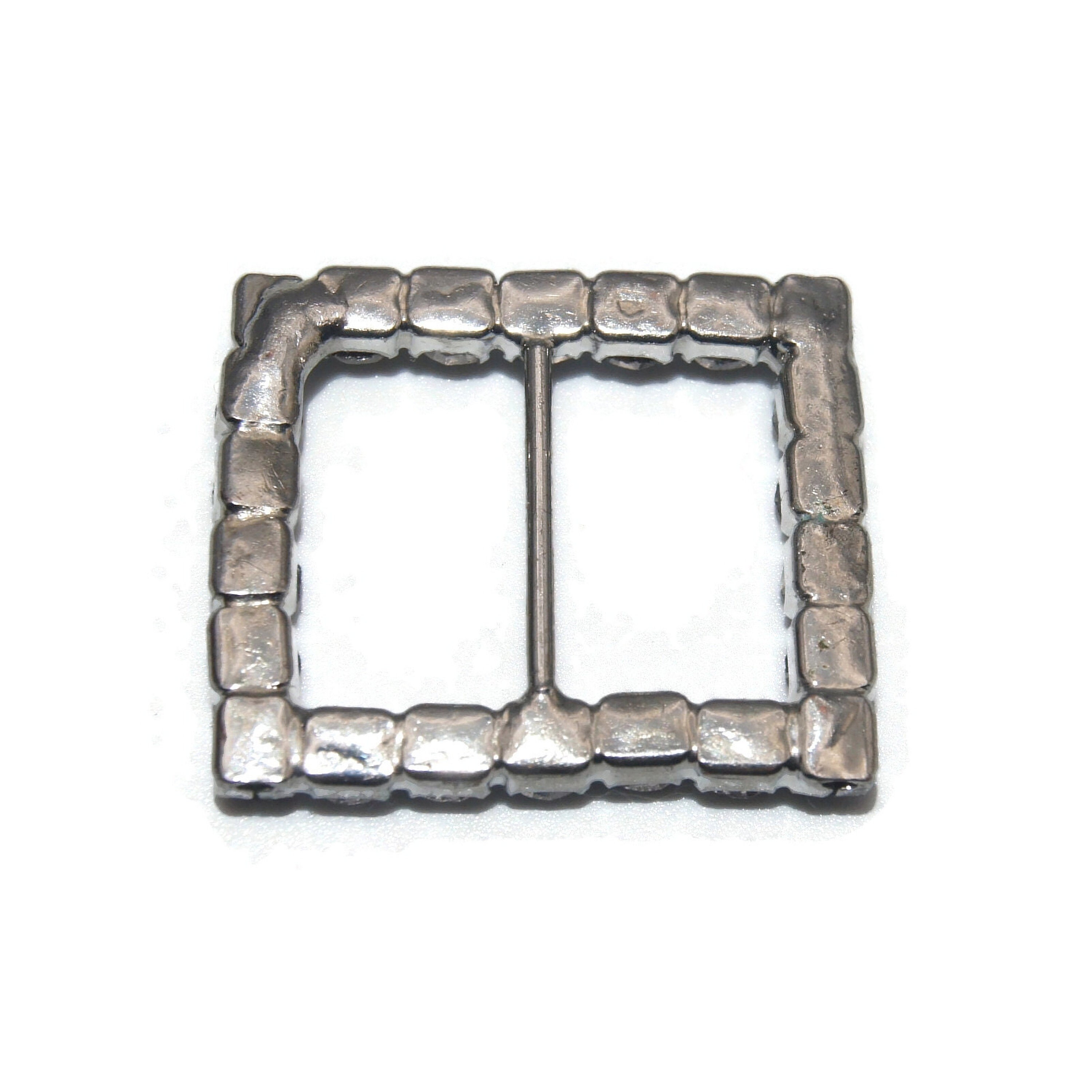 Vintage Metal Belt Silver Metal Stretch Chunky Square Crystal Rhinestone Faceted Vintage Silver Tone Stretchy Metal Belt With Rhinestone  main image 3