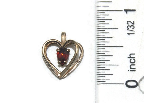 Vintage 14KGF PPC Princess Pride Garnet Heart Pen… - image 4