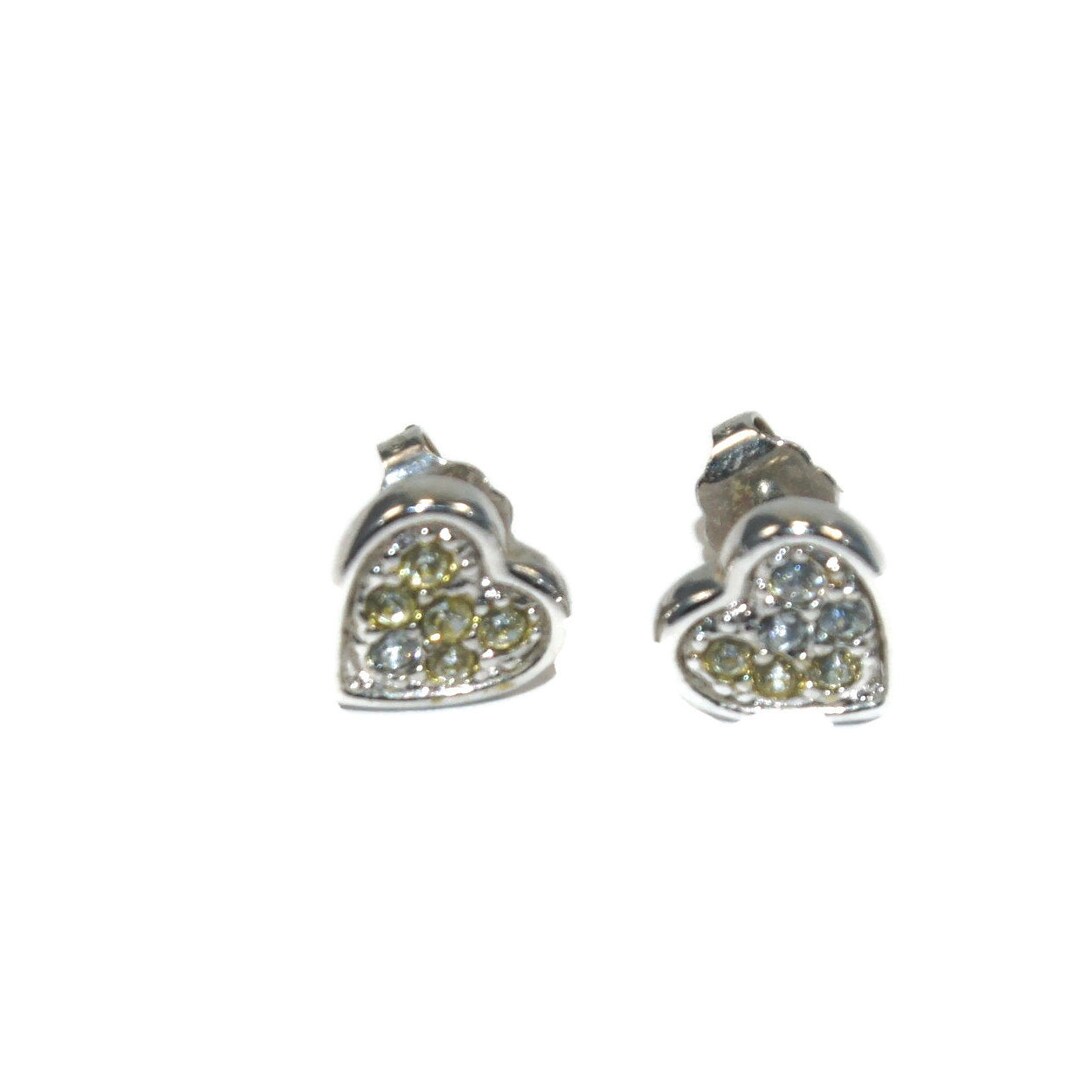 Petite Vintage Avon Silver Tone and Rhinestones Heart Earrings With Post Backs for Pierced Ears. Avon Hallmark. Etsy