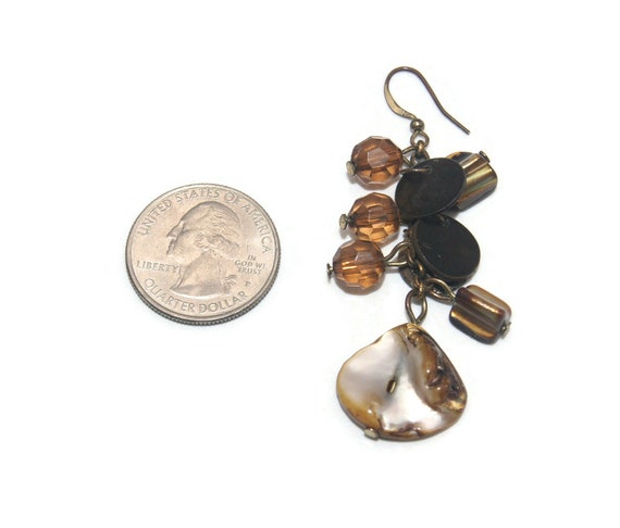 Vintage Mother of Pearl, Brown and Red Jasper Bea… - image 9